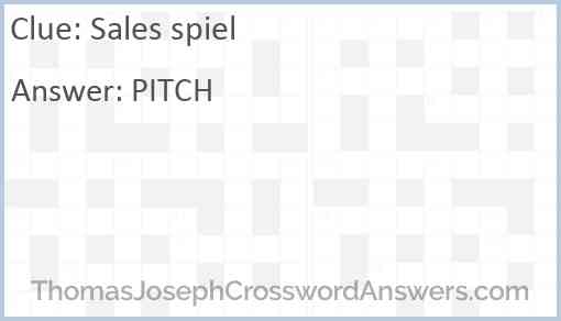 Sales spiel Answer