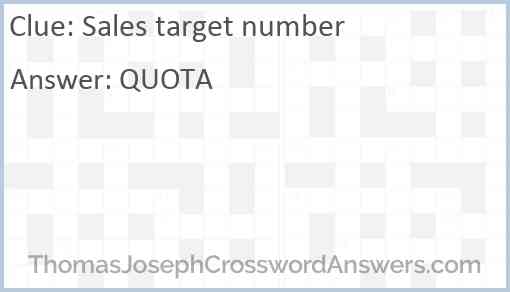 Sales target number Answer