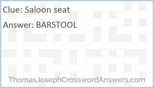 Saloon seat Answer