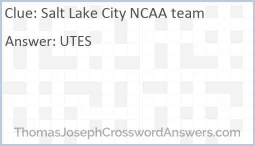 Salt Lake City NCAA team Answer