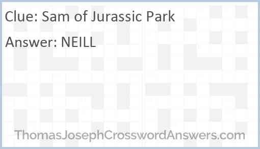 Sam of Jurassic Park Answer