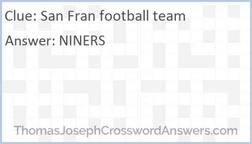 San Fran football team Answer