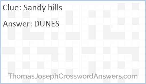 Sandy hills Answer