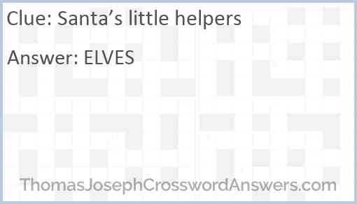 Santa’s little helpers Answer