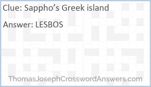 Sappho’s Greek island Answer