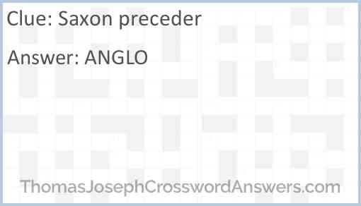 Saxon preceder Answer