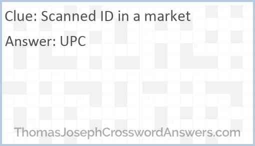Scanned ID in a market Answer