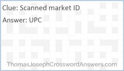 Scanned market ID Answer