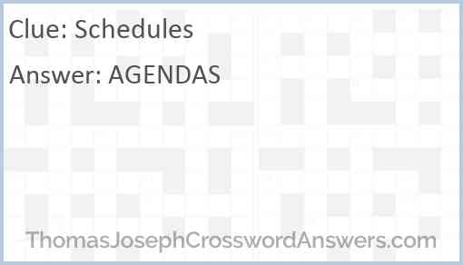 Schedules Answer