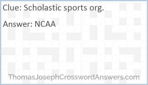 Scholastic sports org. Answer