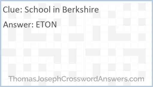 School in Berkshire Answer