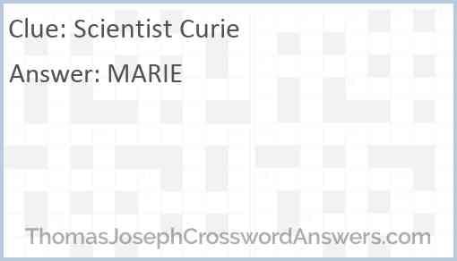 Scientist Curie Answer