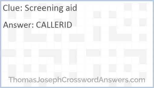 Screening aid Answer