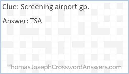 Screening airport gp. Answer