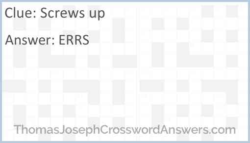 Screws up Answer