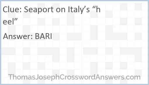 Seaport on Italy’s “heel” Answer
