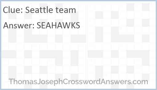 Seattle team Answer