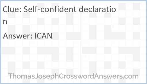 Self-confident declaration Answer