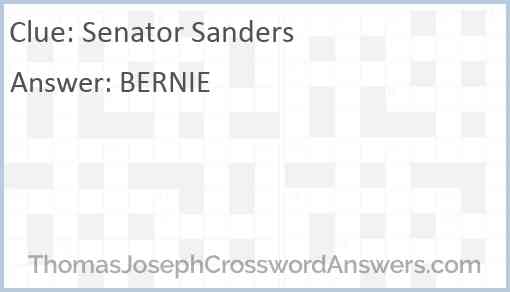 Senator Sanders Answer