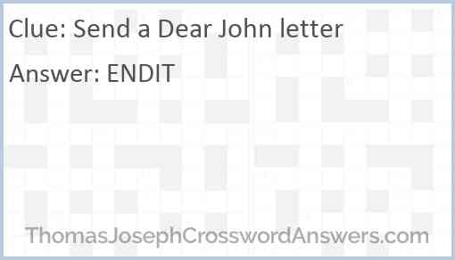 Send a Dear John letter Answer