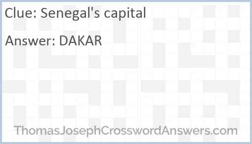 Senegal's capital Answer