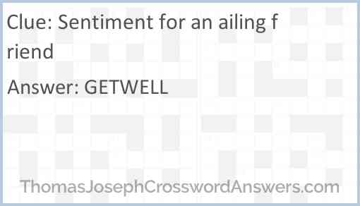 Sentiment for an ailing friend Answer