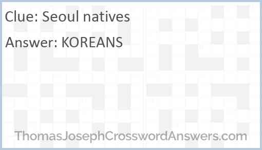 Seoul natives Answer