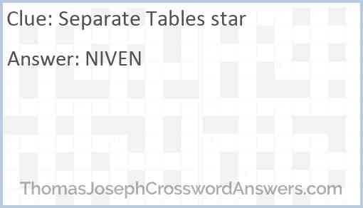 Separate Tables star Answer