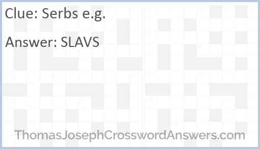 Serbs e.g. Answer