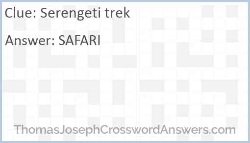 Serengeti trek Answer