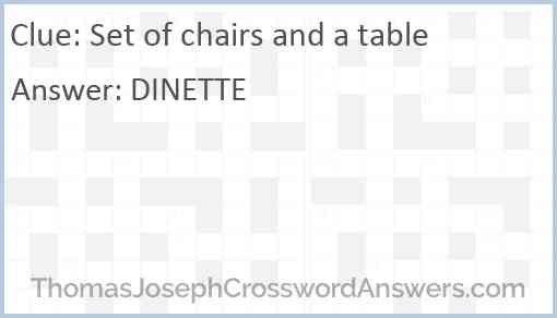 Set of chairs and a table Answer
