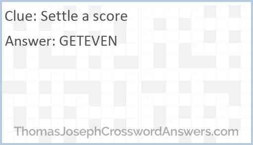 Settle a score Answer