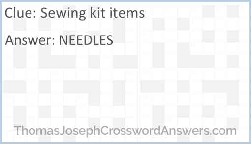 Sewing kit items Answer