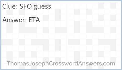 SFO guess Answer