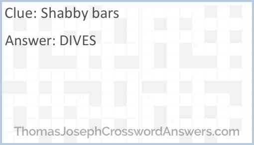 Shabby bars Answer