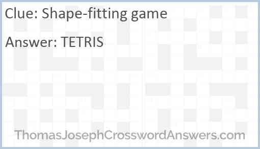 Shape-fitting game Answer