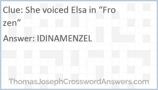 She voiced Elsa in “Frozen” Answer