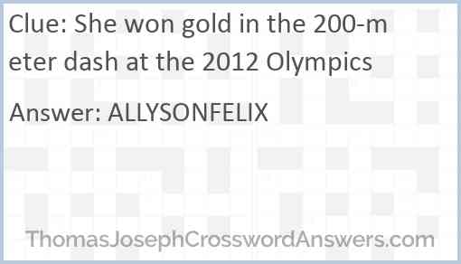 She won gold in the 200-meter dash at the 2012 Olympics Answer