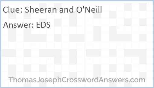 Sheeran and O'Neill Answer