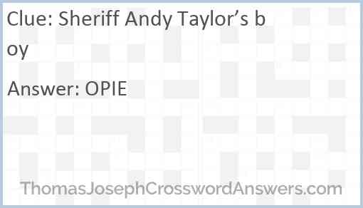 Sheriff Andy Taylor’s boy Answer