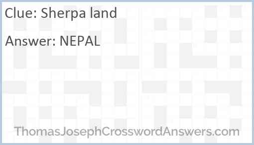 Sherpa land Answer