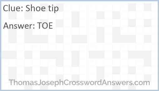 Shoe tip Answer