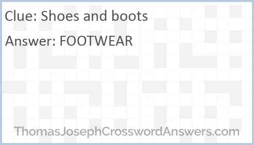 Shoes and boots Answer
