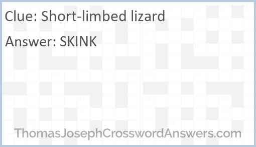 Short-limbed lizard Answer