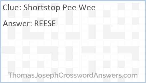 Shortstop Pee Wee Answer