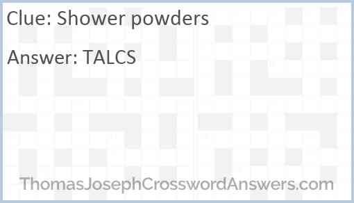 Shower powders Answer