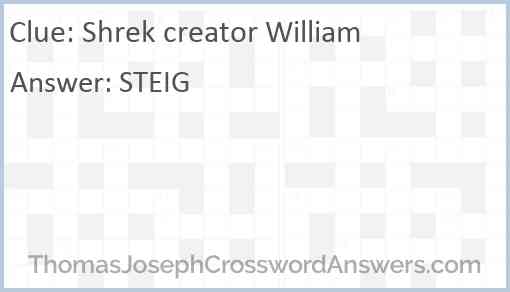 Shrek creator William Answer