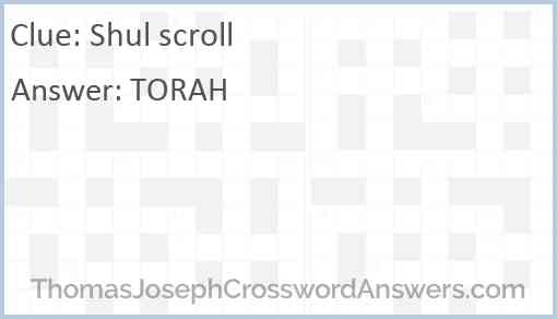 Shul scroll Answer