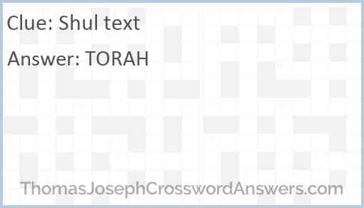 Shul text Answer