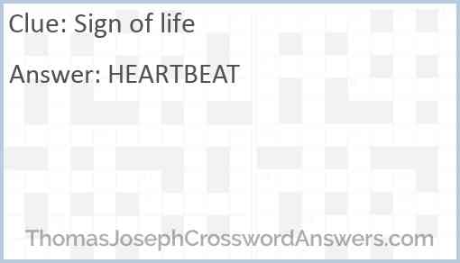 Sign of life Answer